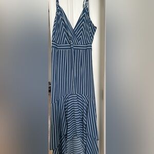 Blue white striped dress
